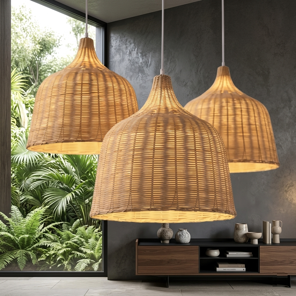 Suspension en Bambou Naturel Ø 25 cm | Vulmi
