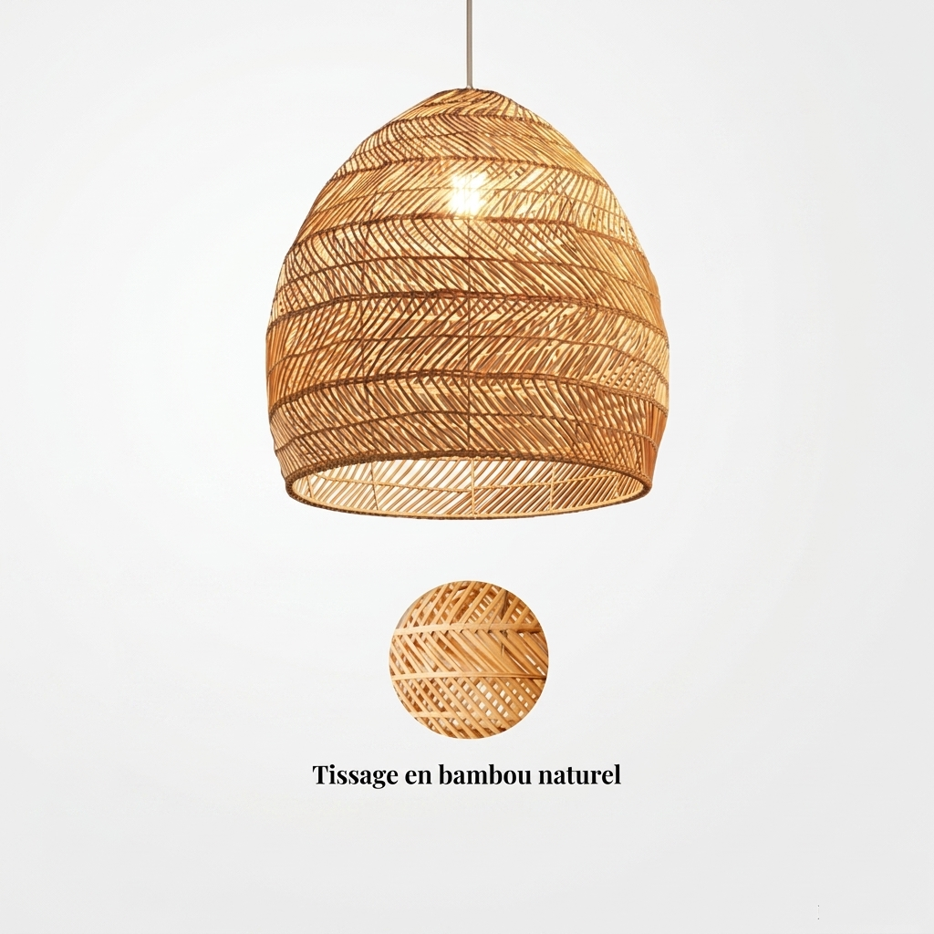 Suspension bambou naturel design nordique Ø 25 cm | Luxuria