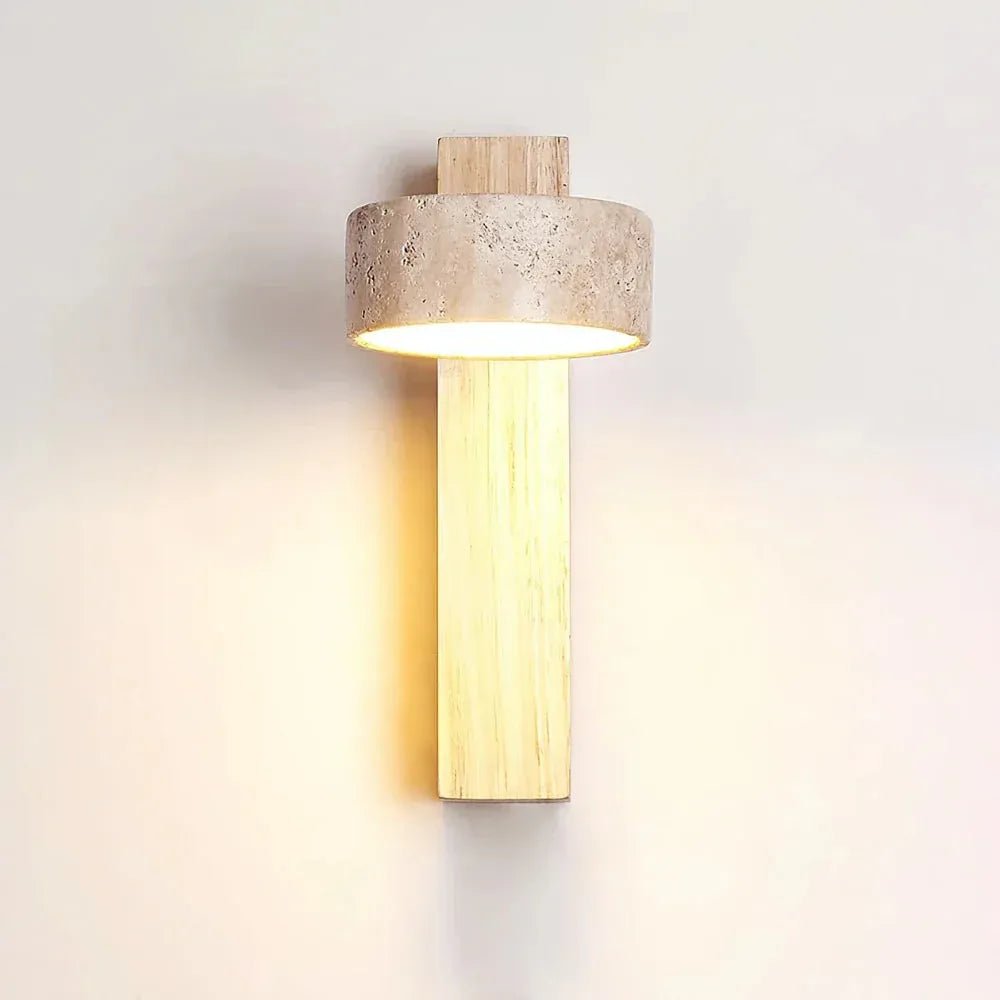 Applique murale design en bois & travertin | Vurami - LuminaSeat
