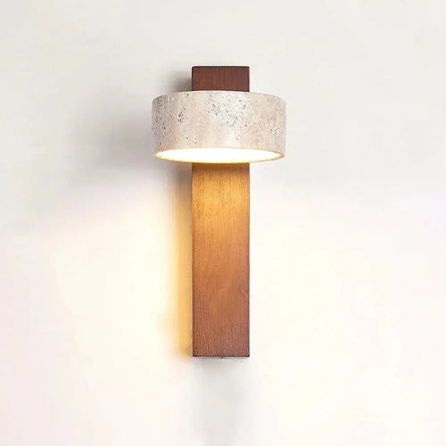 Applique murale design en bois & travertin | Vurami - LuminaSeat