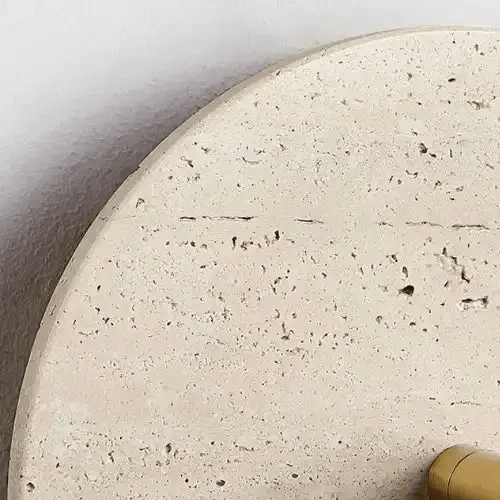 Applique murale design en travertin & bois | Velmo - LuminaSeat