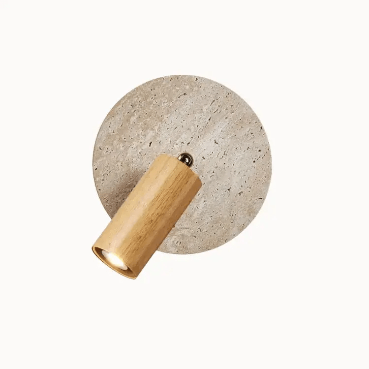 Applique murale design en travertin & bois | Velmo - LuminaSeat