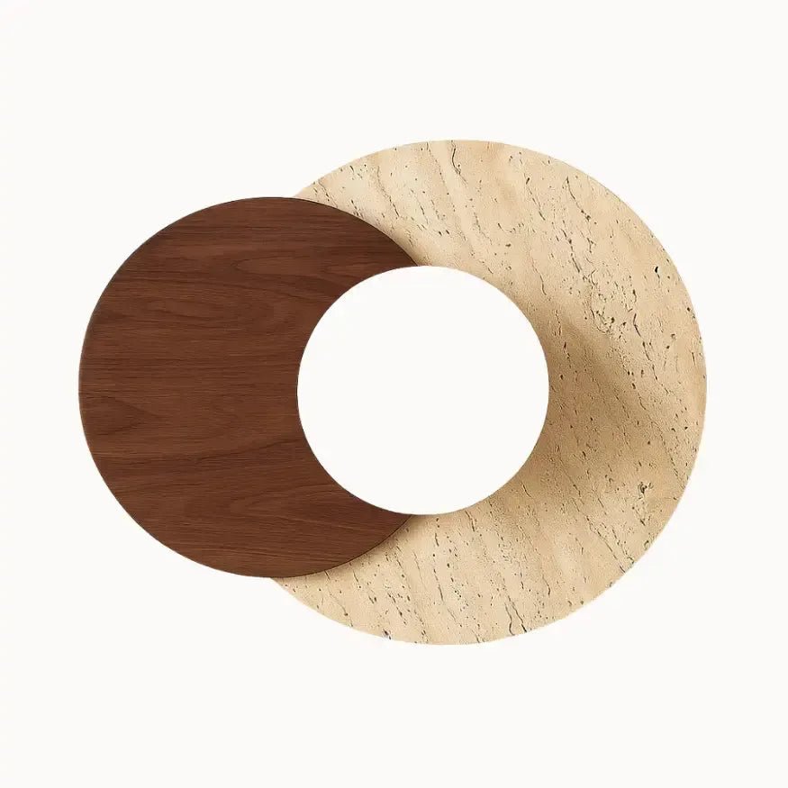 Applique murale design scandinave en travertin & bois | Ruijel - LuminaSeat