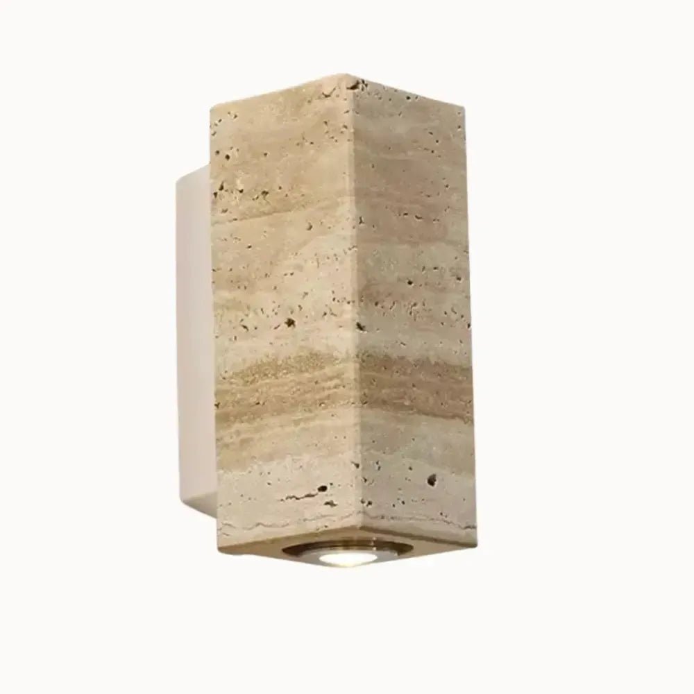 Applique murale moderne en travertin & bois | Minia - LuminaSeat