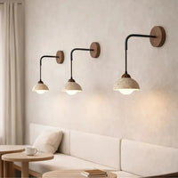 Applique murale moderne en travertin & bois | Peletta - LuminaSeat
