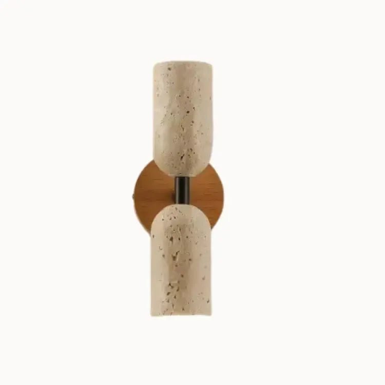 Applique murale scandinave en travertin & bois massif | Noli - LuminaSeat