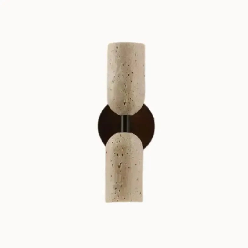 Applique murale scandinave en travertin & bois massif | Noli - LuminaSeat