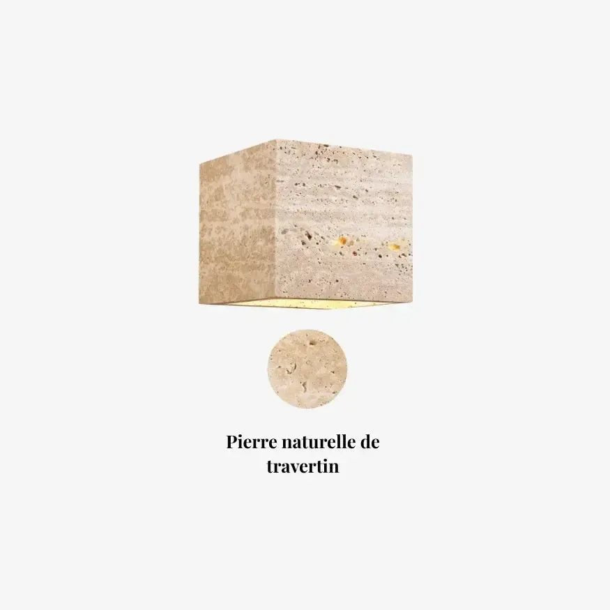 Applique Murale Scandinave en Travertin Naturel | Noveur - LuminaSeat