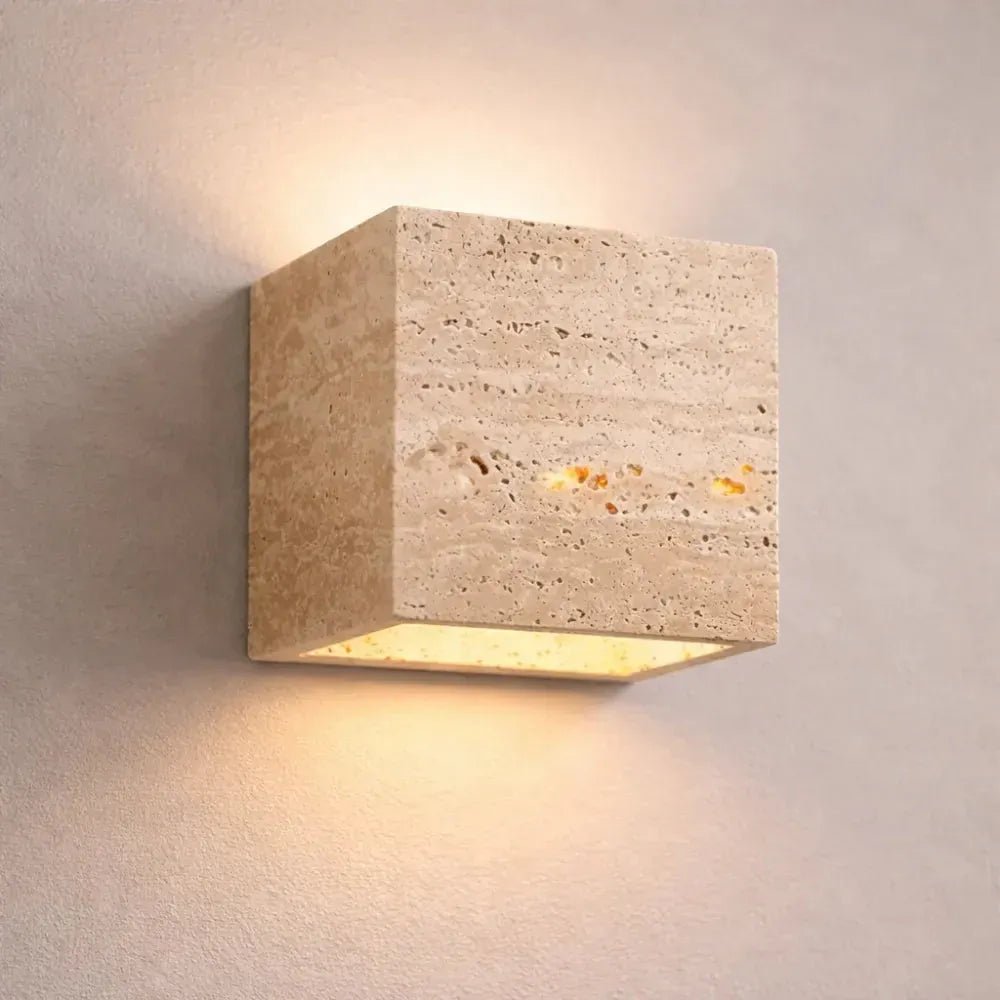 Applique Murale Scandinave en Travertin Naturel | Noveur - LuminaSeat