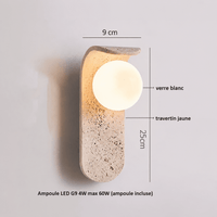 Applique murale scandinave en travertin | Nirxo - LuminaSeat