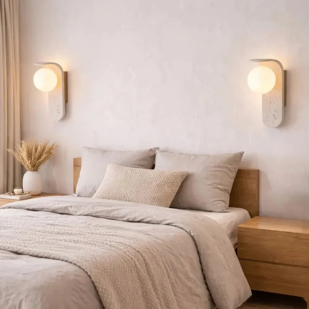 Applique murale scandinave en travertin | Nirxo - LuminaSeat