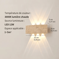 Applique murale Travertin design à LED | Mureloa - LuminaSeat