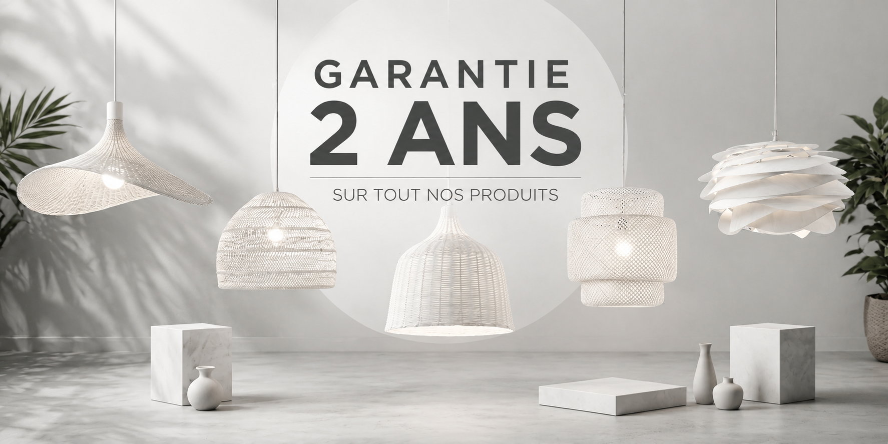 Bannière Garantie 2 ans sur tous nos produits – luminaires design modernes Image