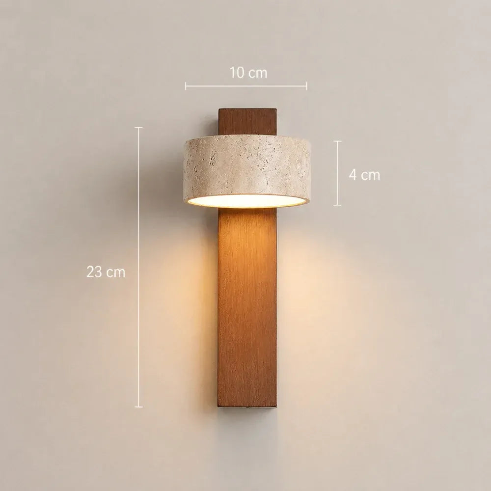 Applique murale design en bois & travertin | Vurami