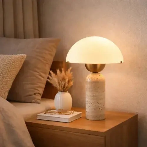Lampe de chevet en travertin design scandinave | Upram
