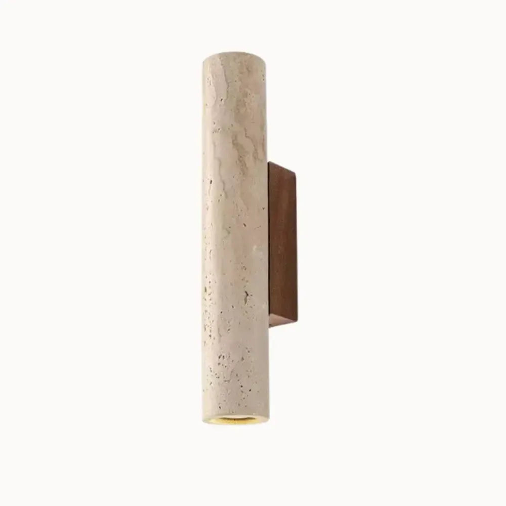 Applique murale design minimaliste en travertin & bois | Wlenk