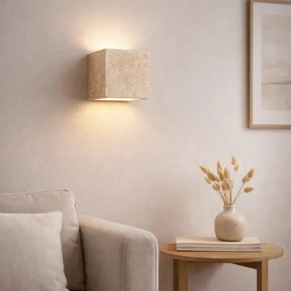Applique Murale Scandinave en Travertin Naturel | Noveur