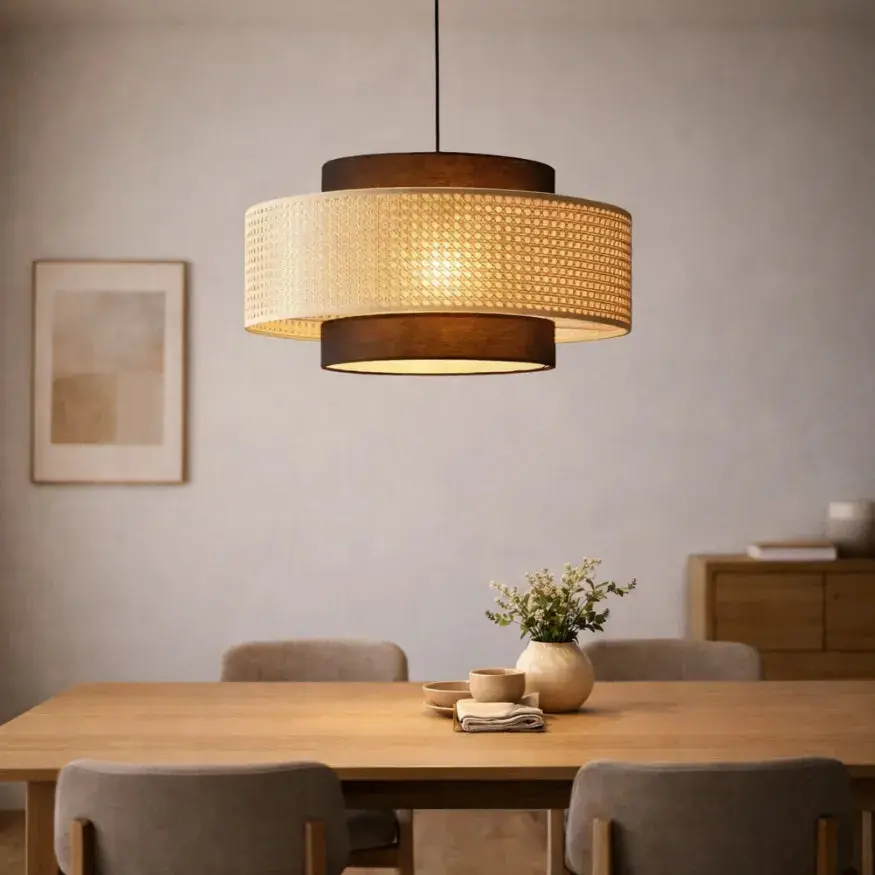 Suspension rotin naturel design nordique Ø 40 cm | Rilano