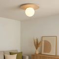 Plafonnier design scandinave en travertin & bois | Plati
