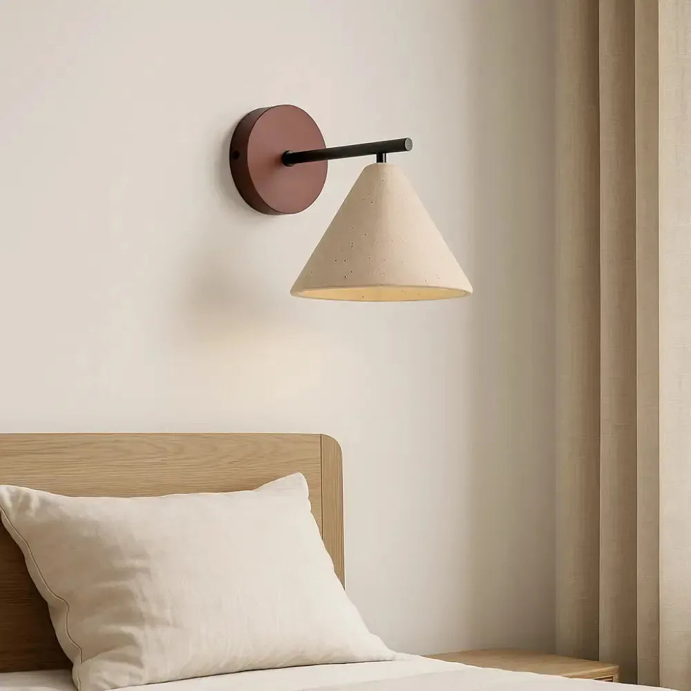 Applique murale design scandinave en travertin & bois | Ruali