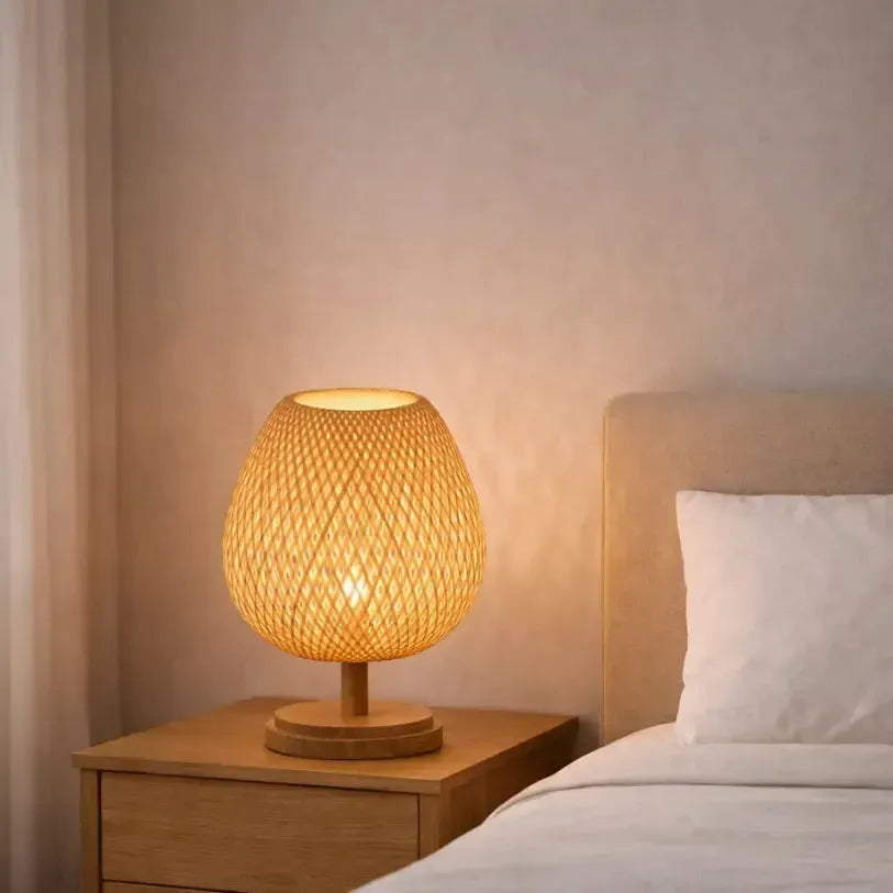 Lampe de chevet bois & bambou naturel | Muereli