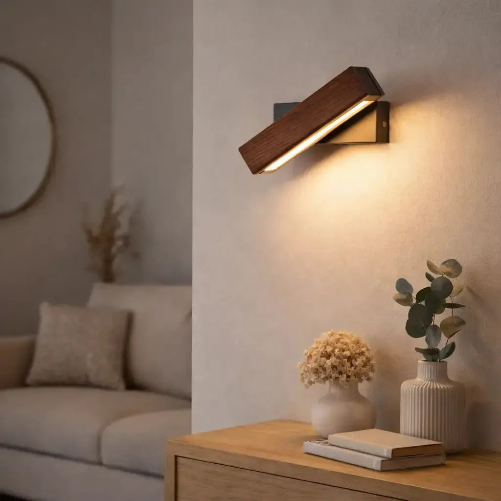 Applique murale LED en bois Ø 30 cm | Meakla