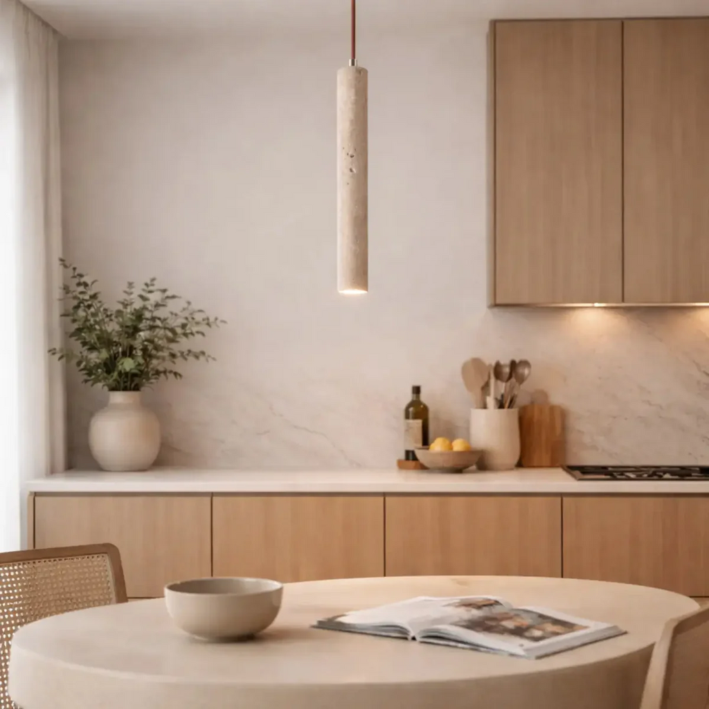 Suspension scandinave épuré en pierre de travertin | Vikine