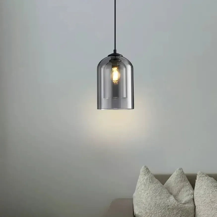 Suspension en verre fumé design épuré Ø 15 cm | Sulfine