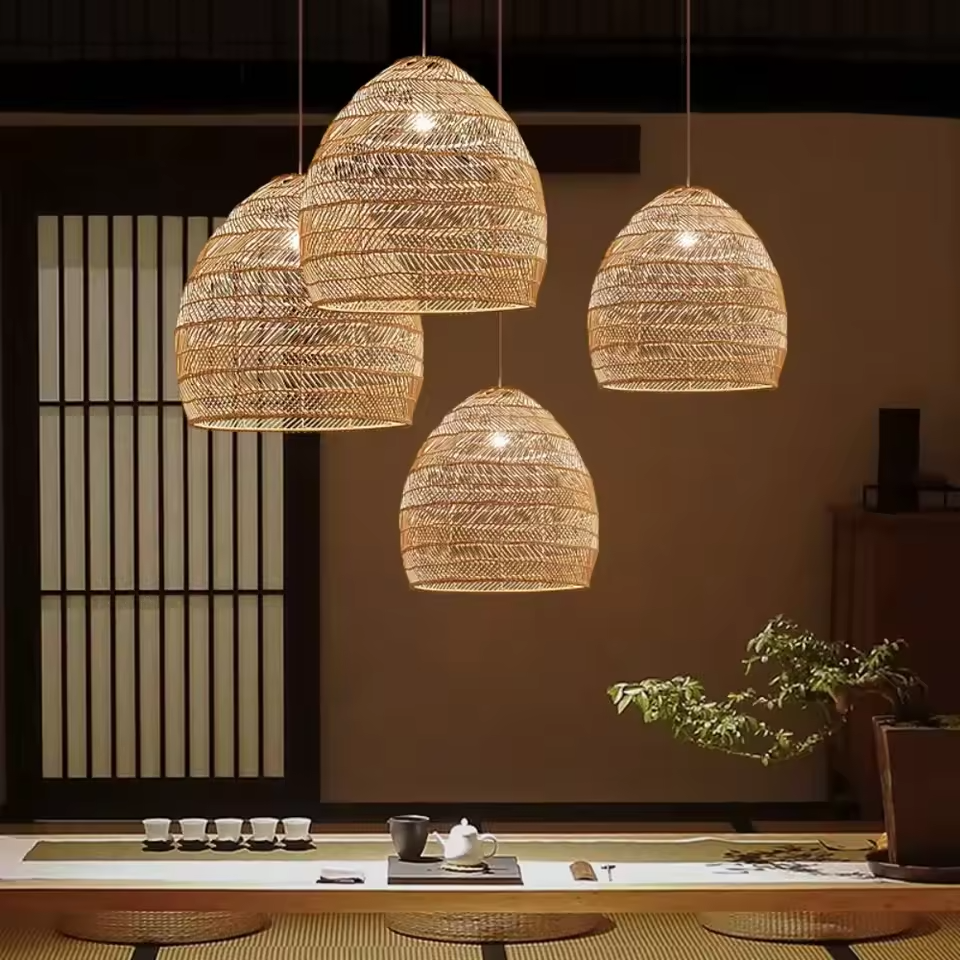 Suspension bambou naturel design nordique Ø 25 cm | Luxuria