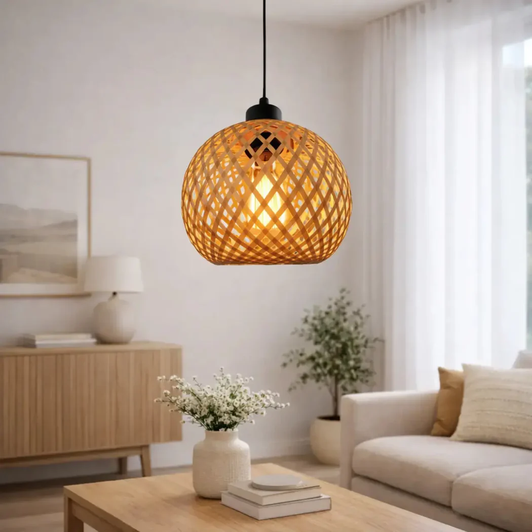 Suspension bambou design sphérique Ø 20 cm | balino