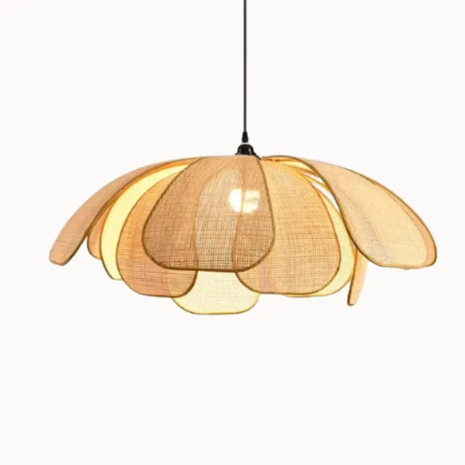 Suspension rotin naturel design pétales Ø 50 cm | Milano