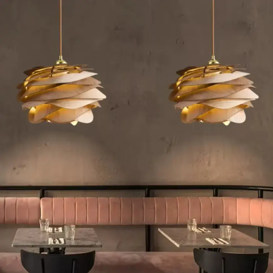 Suspension en bambou & bois naturel Ø 30 cm | Rosia