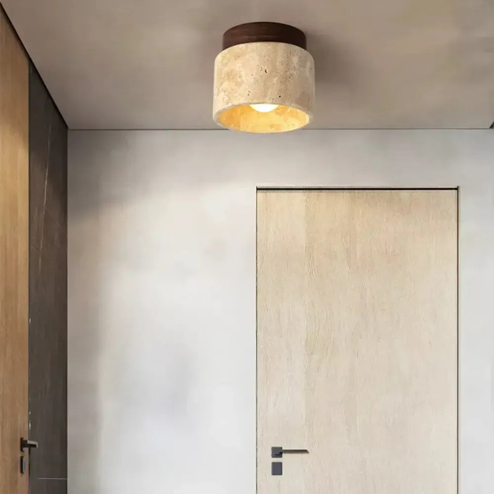 Plafonnier moderne épuré en travertin | Nerra