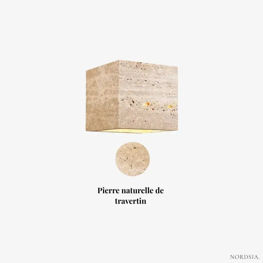 Applique Murale Scandinave en Travertin Naturel | Noveur