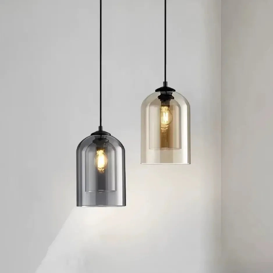 Suspension en verre fumé design épuré Ø 15 cm | Sulfine
