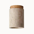 Plafonnier moderne en travertin & bois | Rituals