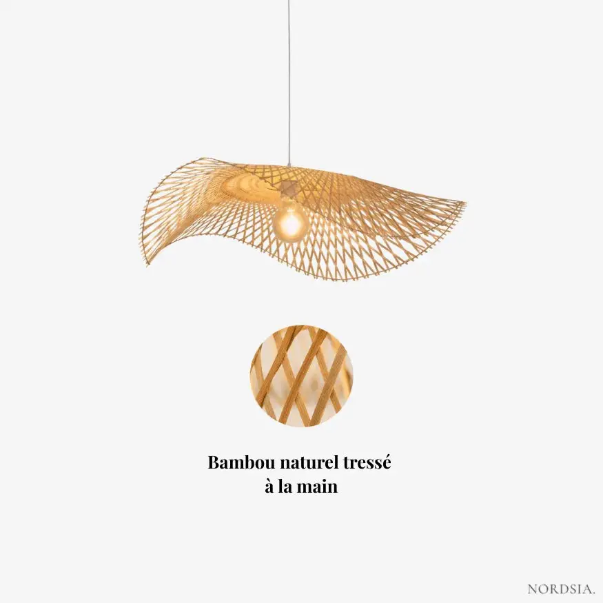 Suspension bambou design aérien Ø 35 cm | DIviano