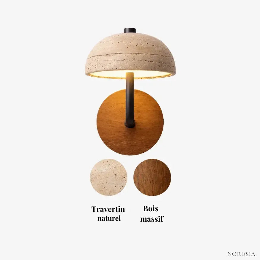 Applique murale design travertin & bois | Champino