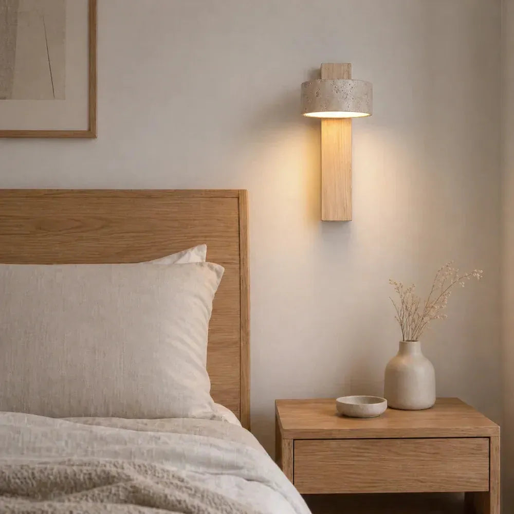Applique murale design en bois & travertin | Vurami