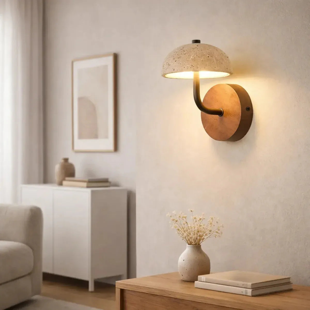 Applique murale design travertin & bois | Champino