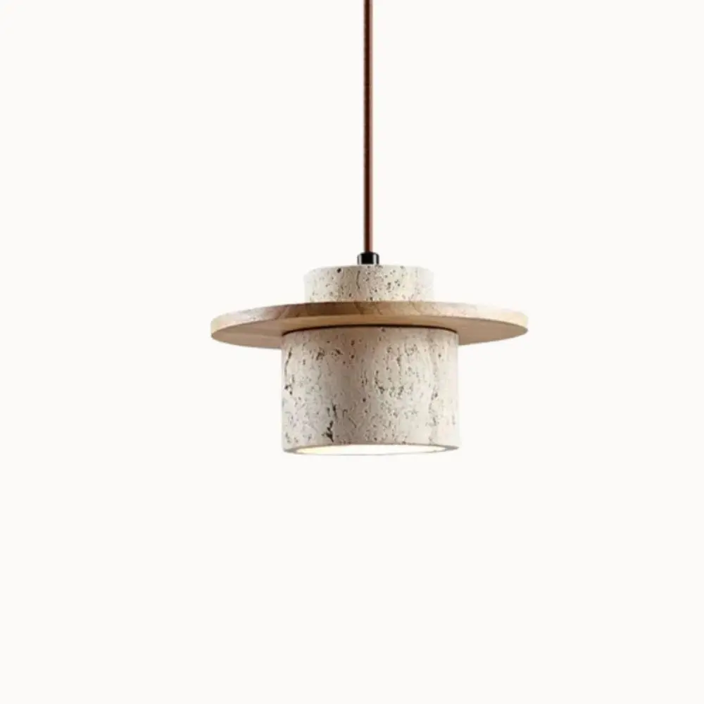 Suspension design scandinave en travertin Ø 20 cm | Nirill