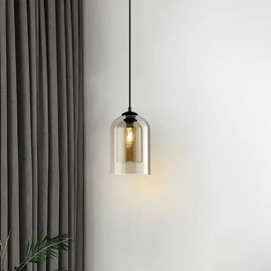 Suspension en verre fumé design épuré Ø 15 cm | Sulfine