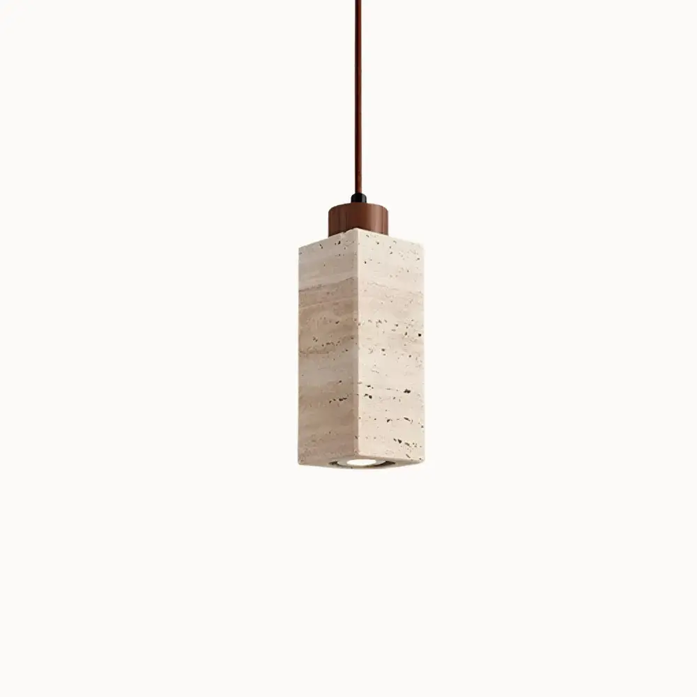 Suspension scandinave en travertin & bois | Niveoli