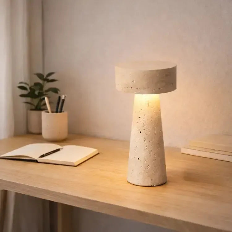 Lampe de chevet moderne à LED en travertin | Idrissi