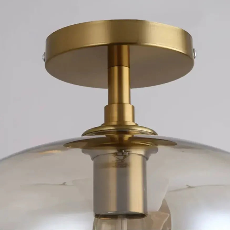 Plafonnier design en verre & métal | Nathalio