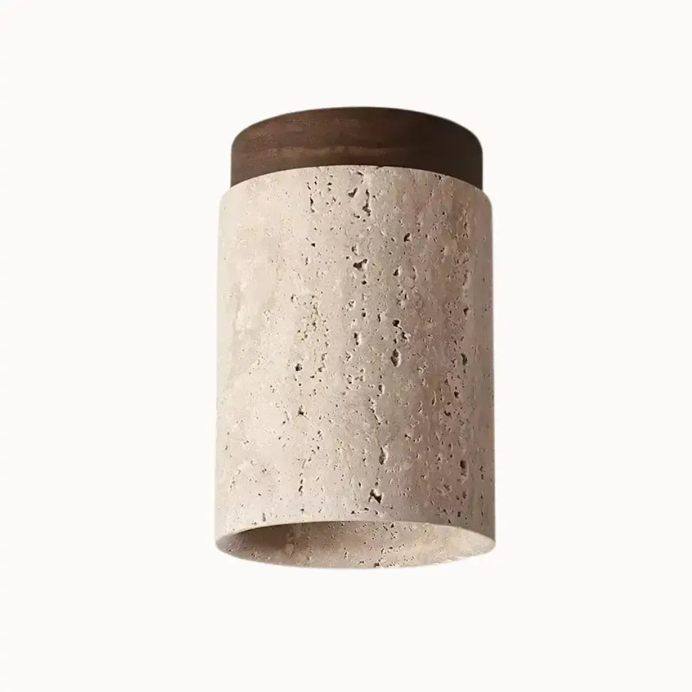 Plafonnier moderne en travertin & bois | Rituals
