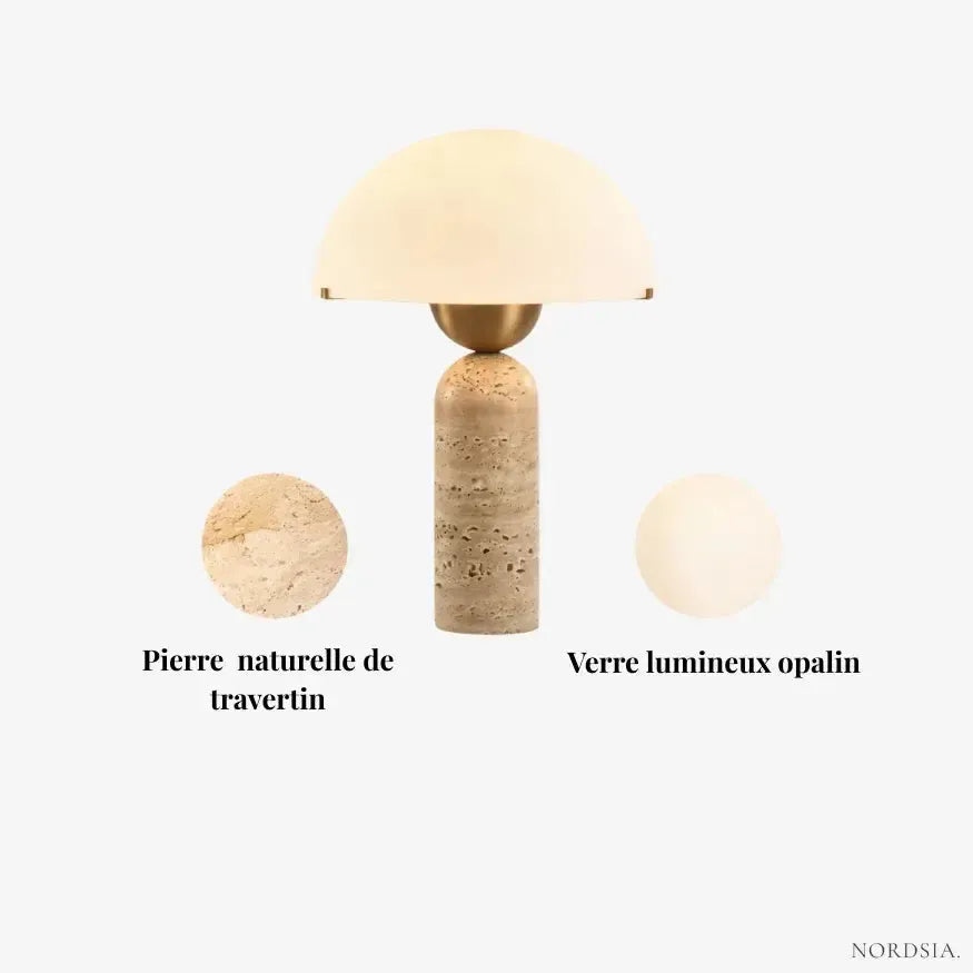 Lampe de chevet en travertin design scandinave | Upram