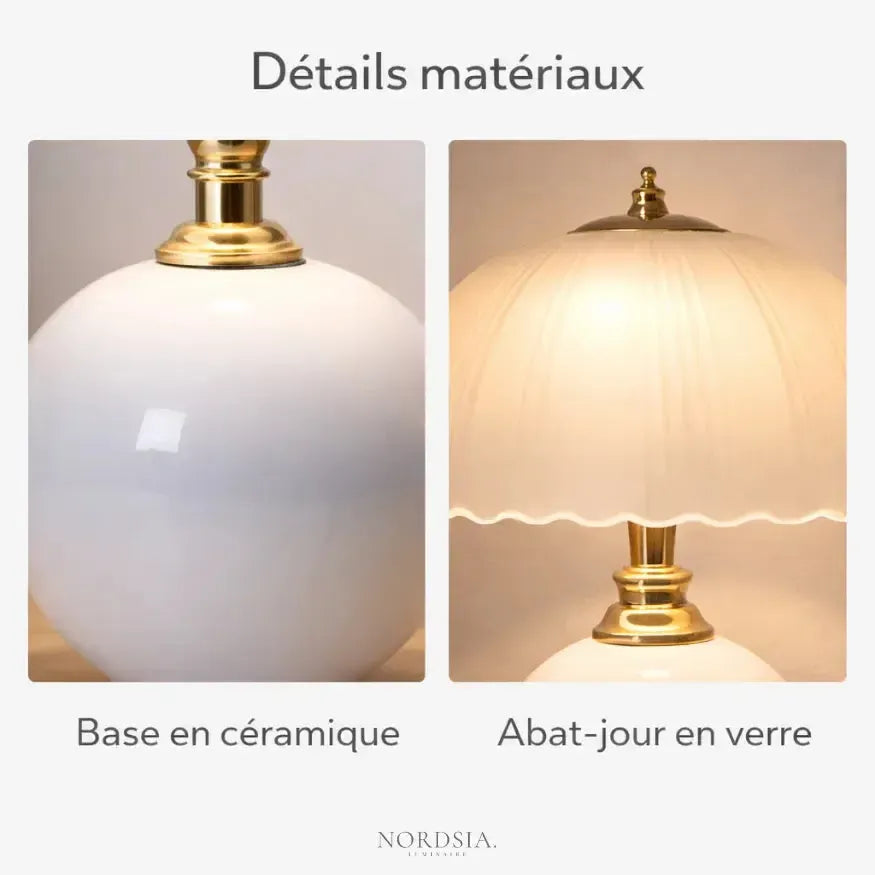 Lampe de chevet vintage en Céramique & Verre | Parani