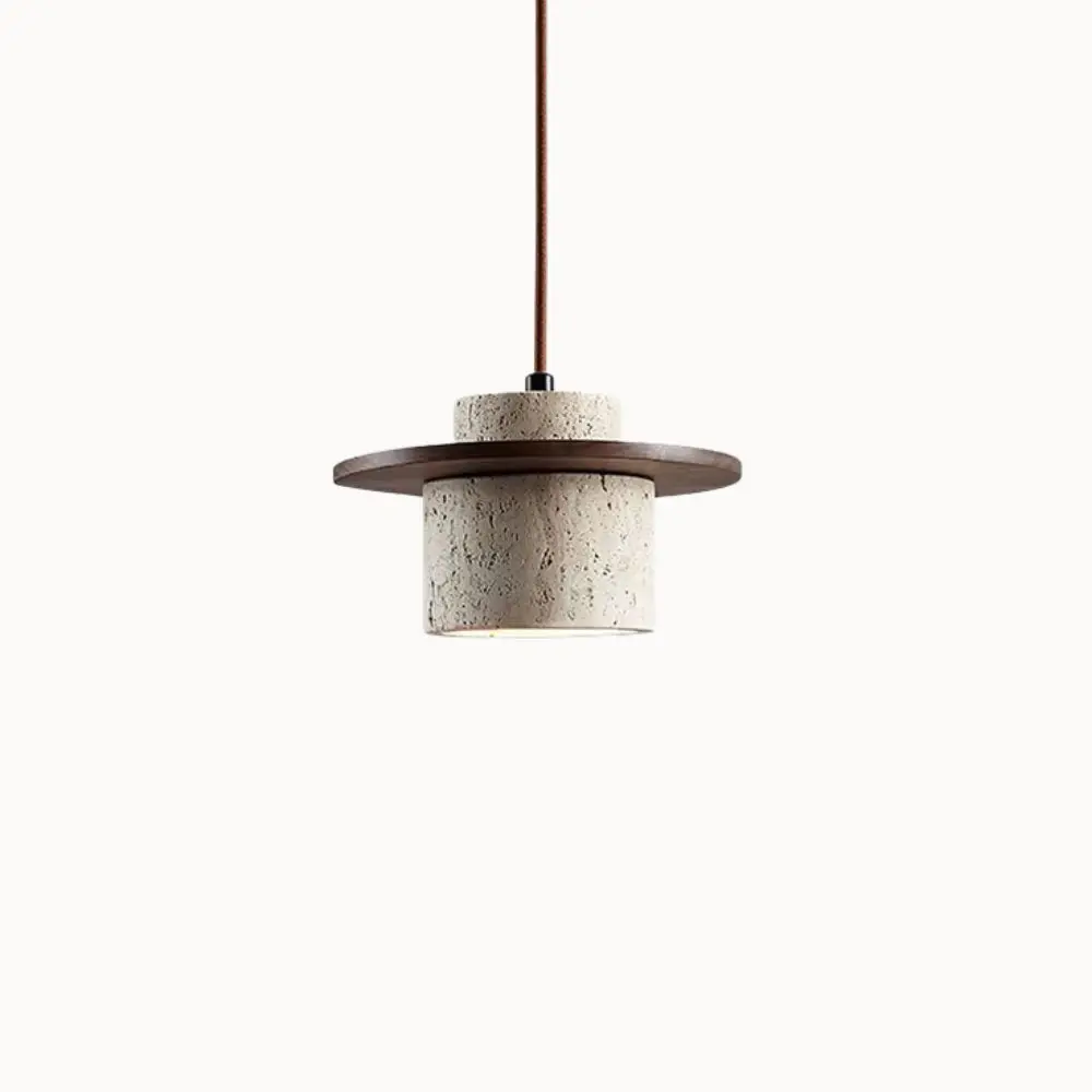 Suspension design scandinave en travertin Ø 20 cm | Nirill