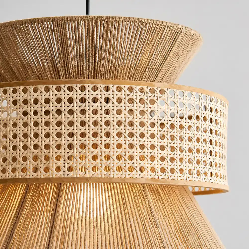 Suspension bambou & rotin naturel Ø 40 cm | Vumao